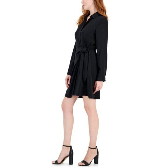 INC International Concepts Long Sleeve Collared Waist Tie Dress NWT - Picture 3 of 9